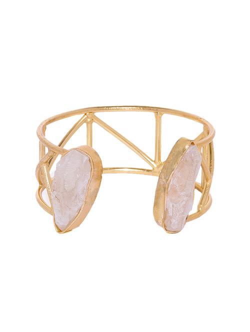 gold metal cuffs bracelet - 17020761 - Standard Image - 1