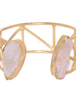 gold metal cuffs bracelet - 17020761 - Standard Image - 3