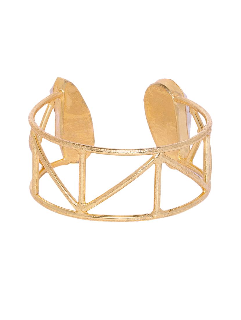 gold metal cuffs bracelet - 17020761 - Zoom Image - 2