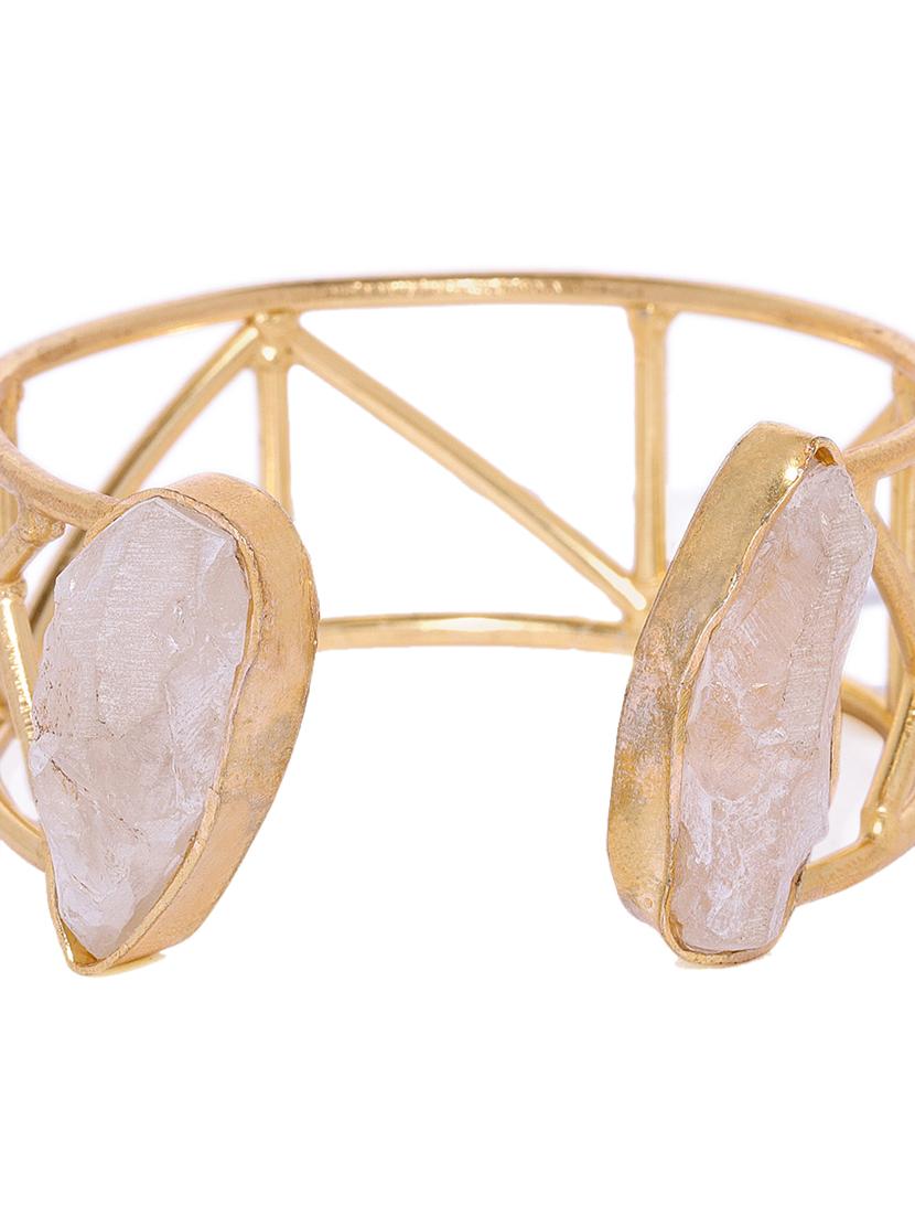 gold metal cuffs bracelet - 17020761 - Zoom Image - 3