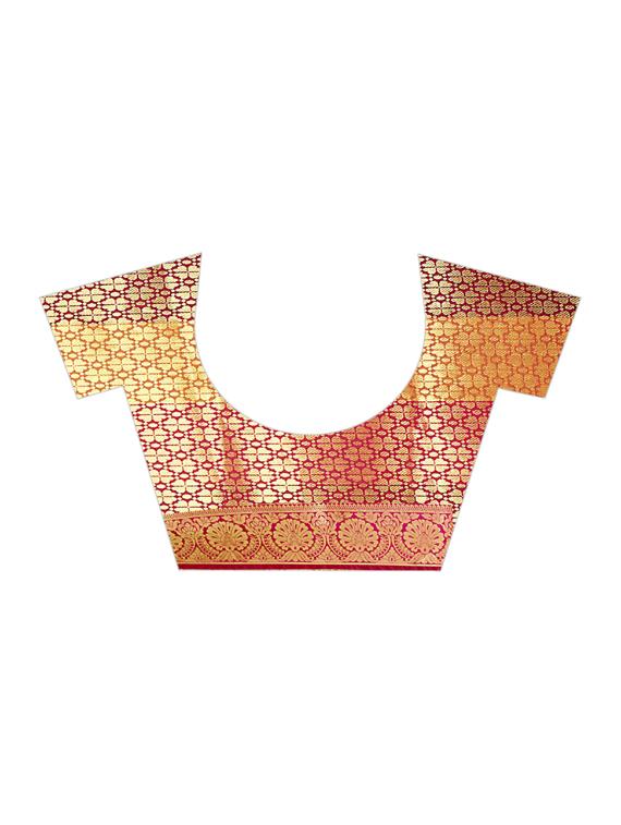 checkered paithani saree with blouse - 17021130 - Zoom Image - 3