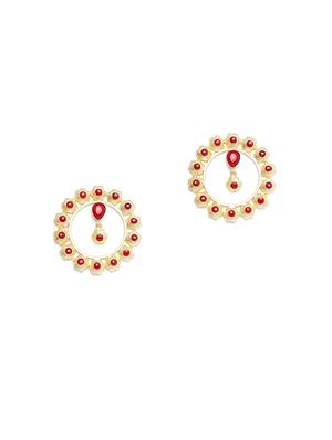 gold brass studs earring - 17021553 - Standard Image - 2