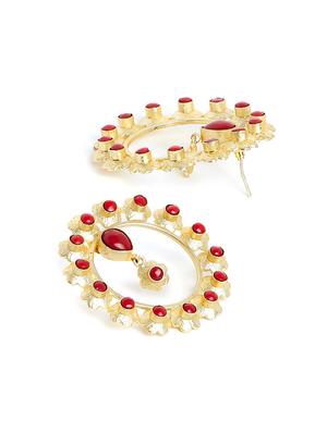 gold brass studs earring - 17021553 - Standard Image - 3