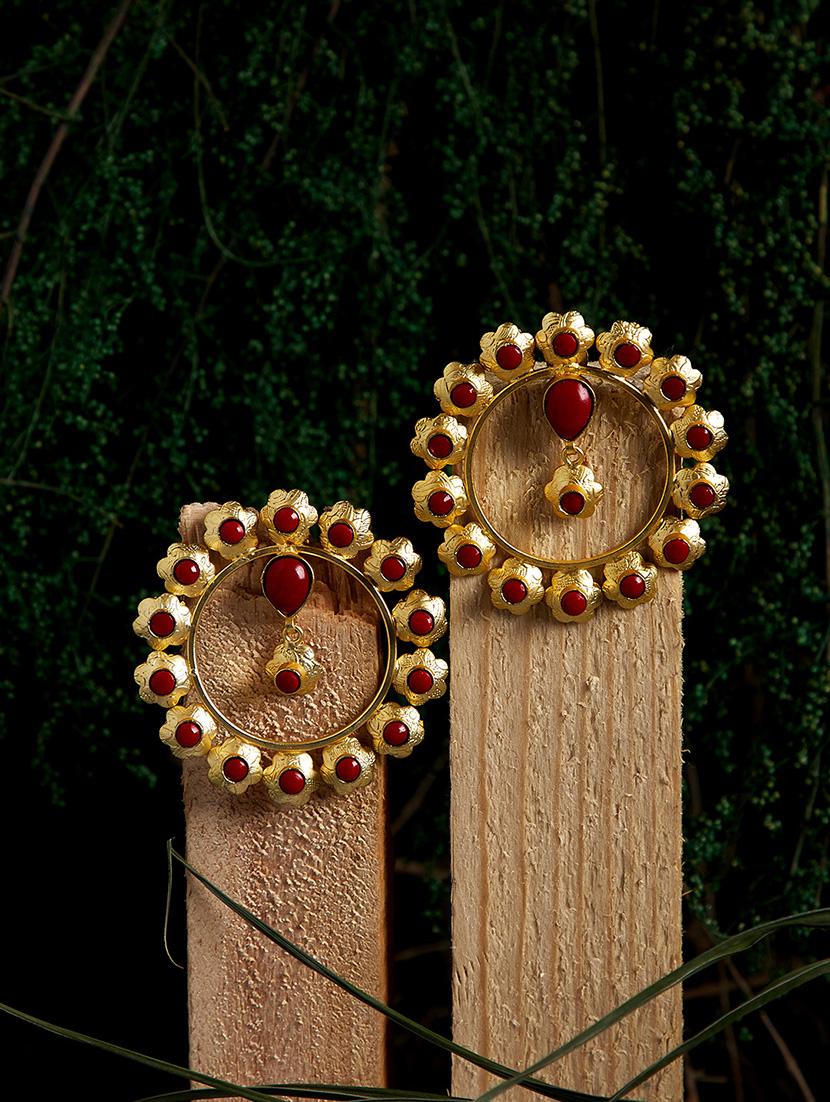 gold brass studs earring - 17021553 - Zoom Image - 1