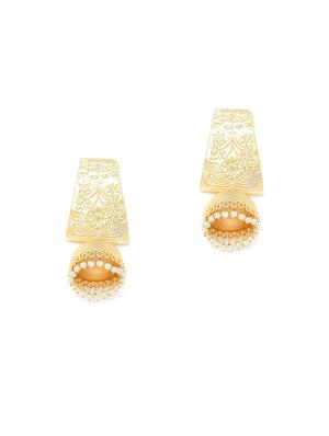 gold metal jhumka earring - 17021557 - Standard Image - 2
