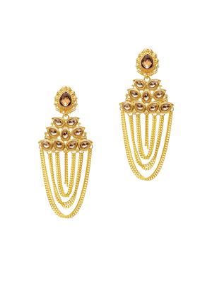 gold tone metal drop earring - 17021575 - Standard Image - 2