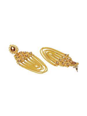 gold tone metal drop earring - 17021575 - Standard Image - 3