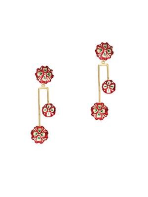 gold brass drop earring - 17021587 - Standard Image - 2