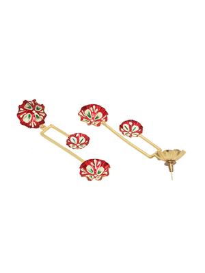 gold brass drop earring - 17021587 - Standard Image - 3