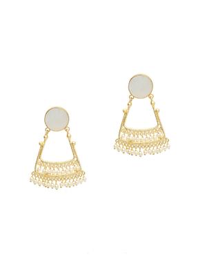 gold brass drop earring - 17021592 - Standard Image - 2