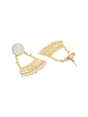 gold brass drop earring - 17021592 - Standard Image - 3
