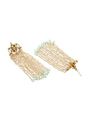 gold copper drop earring - 17021601 - Standard Image - 3