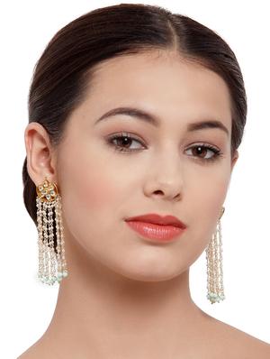 gold copper drop earring - 17021601 - Standard Image - 4