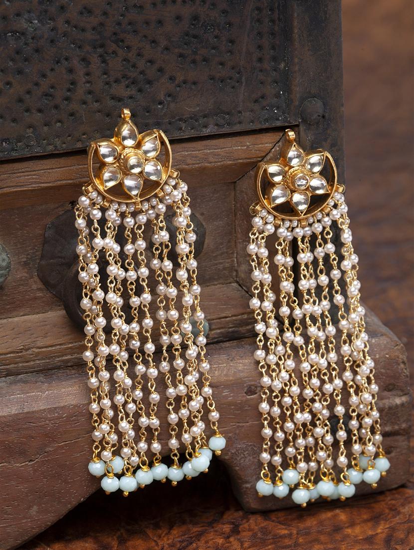 gold copper drop earring - 17021601 - Zoom Image - 1