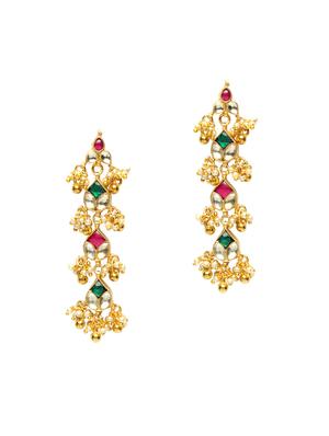 gold copper drop earring - 17021602 - Standard Image - 2