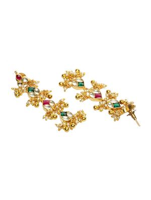 gold copper drop earring - 17021602 - Standard Image - 3