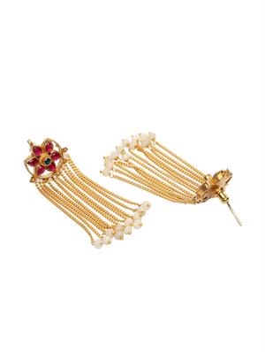 gold copper drop earring - 17021603 - Standard Image - 3