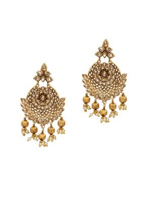 gold brass drop earring - 17021636 - Standard Image - 2