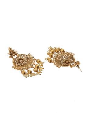 gold brass drop earring - 17021636 - Standard Image - 3