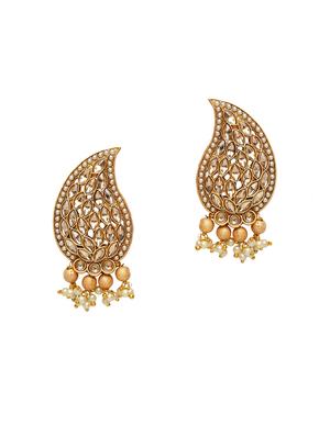 gold brass drop earring - 17021637 - Standard Image - 2