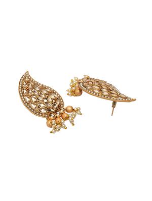 gold brass drop earring - 17021637 - Standard Image - 3