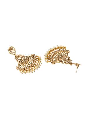 gold brass drop earring - 17021638 - Standard Image - 3