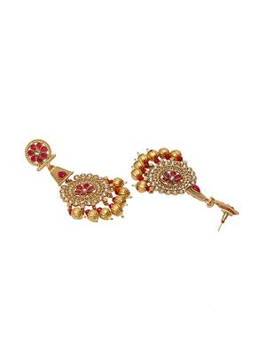 gold brass drop earring - 17021639 - Standard Image - 3