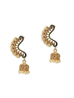 gold brass drop earring - 17021640 - Standard Image - 2