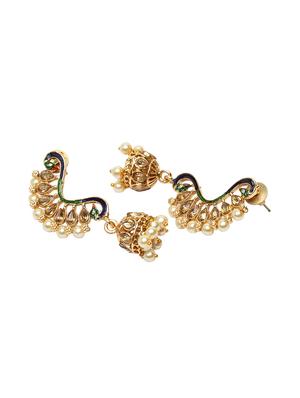 gold brass drop earring - 17021640 - Standard Image - 3