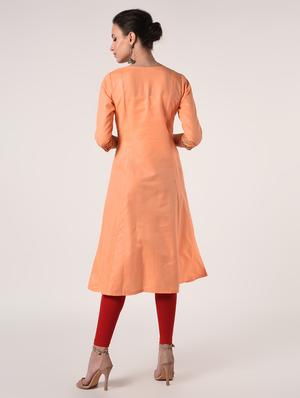 embroidered a-line kurta - 17021843 - Standard Image - 3