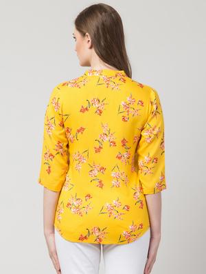 mandarin collar floral shirt - 17022113 - Standard Image - 3