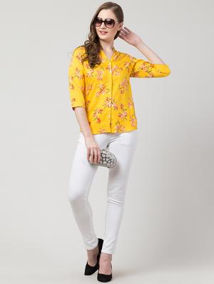 mandarin collar floral shirt - 17022113 - Standard Image - 4