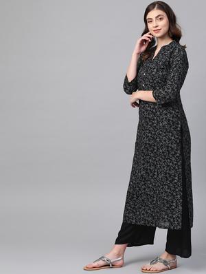 printed straight kurta - 17022156 - Standard Image - 2