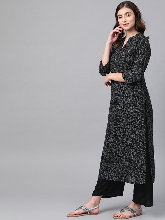 printed straight kurta - 17022156 - Zoom Image - 2