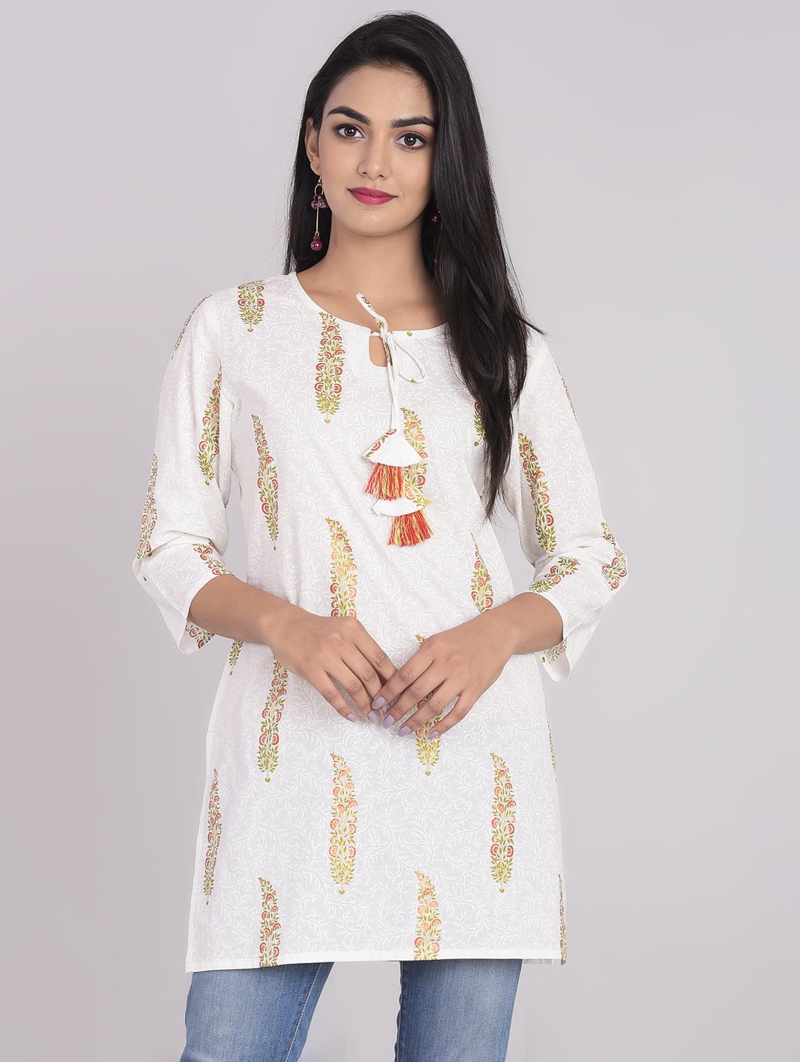 paisley straight kurti - 17022168 - Zoom Image - 1