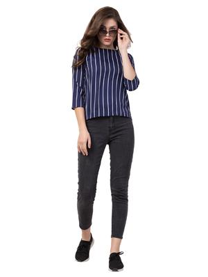 round neck striped top - 17022210 - Standard Image - 4