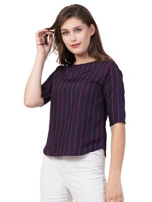 boat neck striped top - 17022213 - Standard Image - 2