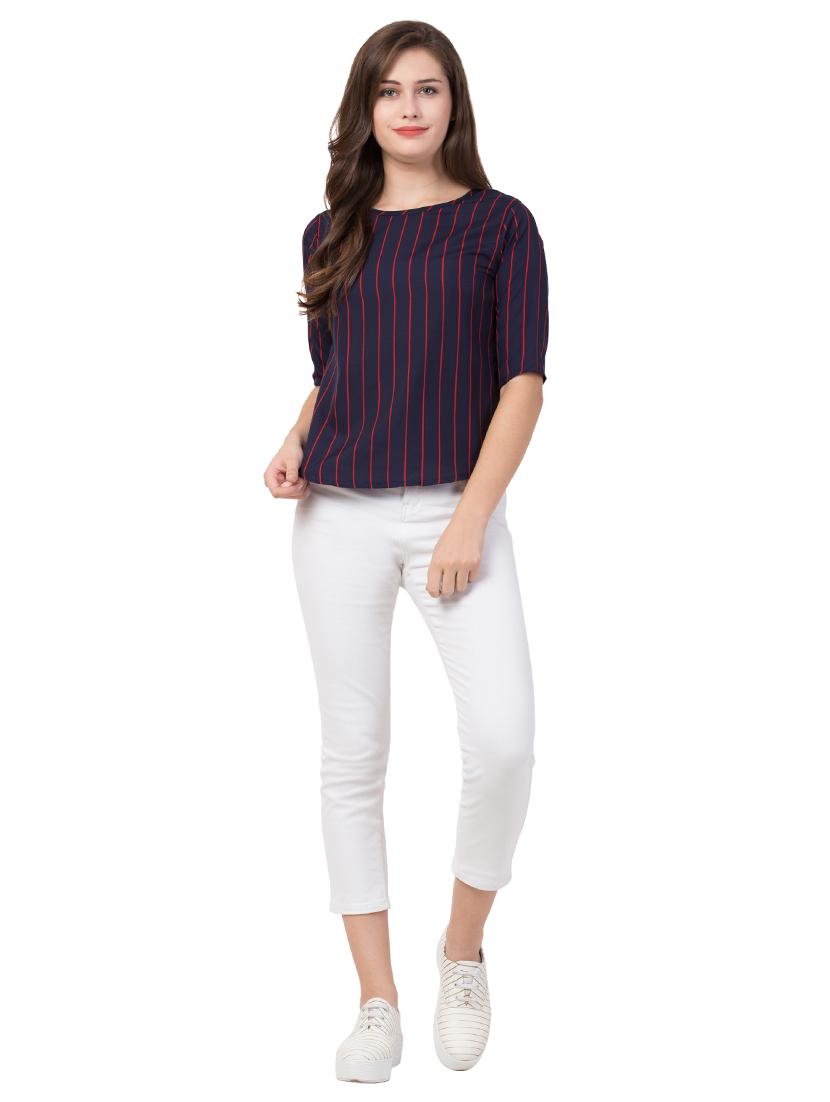boat neck striped top - 17022213 - Zoom Image - 4