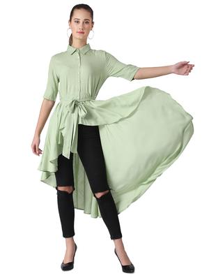 tie front asymmetric tunic - 17022276 - Standard Image - 4