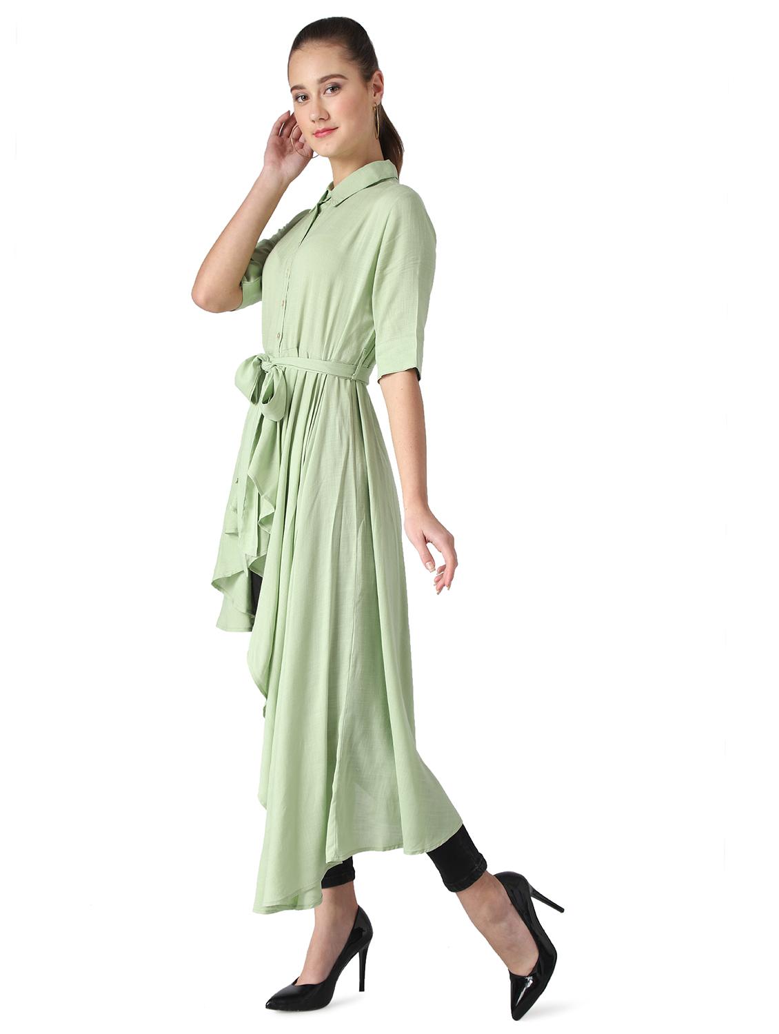 tie front asymmetric tunic - 17022276 - Zoom Image - 2