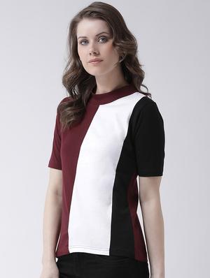 round neck color block tee - 17022287 - Standard Image - 2