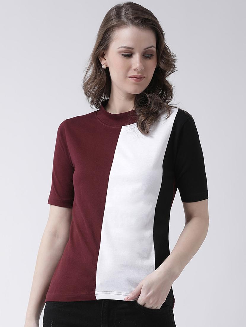 round neck color block tee - 17022287 - Zoom Image - 1