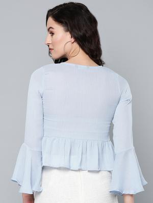bell sleeves peplum top - 17022786 - Standard Image - 3