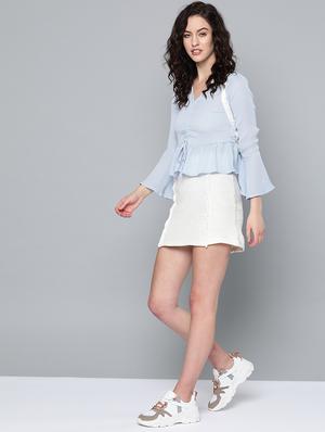 bell sleeves peplum top - 17022786 - Standard Image - 4