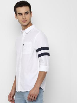 white solid casual shirt - 17022921 - Standard Image - 2