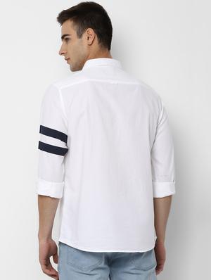 white solid casual shirt - 17022921 - Standard Image - 3