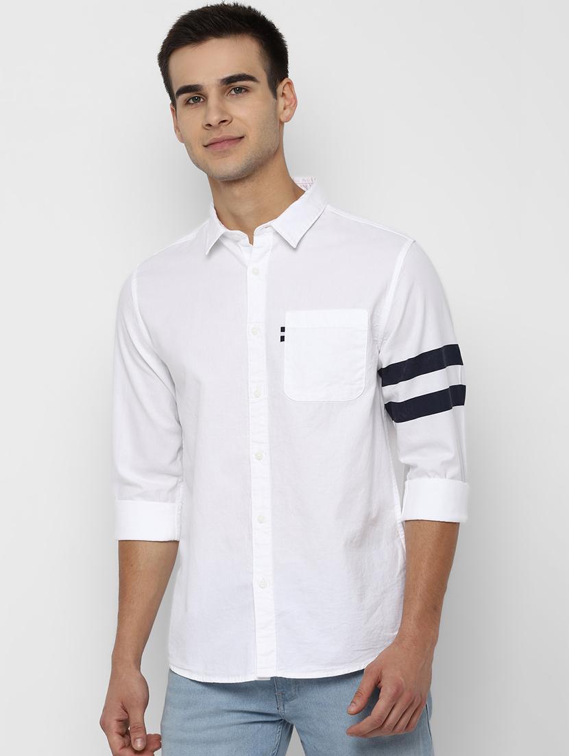 white solid casual shirt - 17022921 - Zoom Image - 1