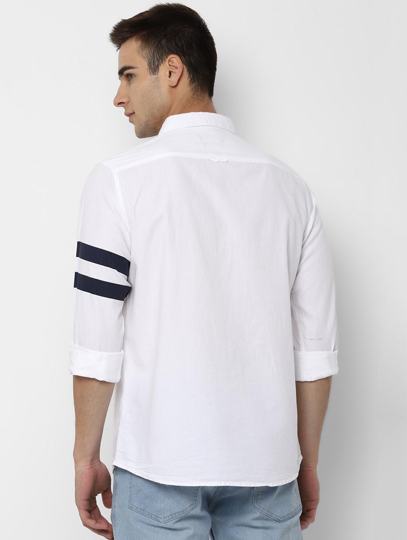 white solid casual shirt - 17022921 - Zoom Image - 3