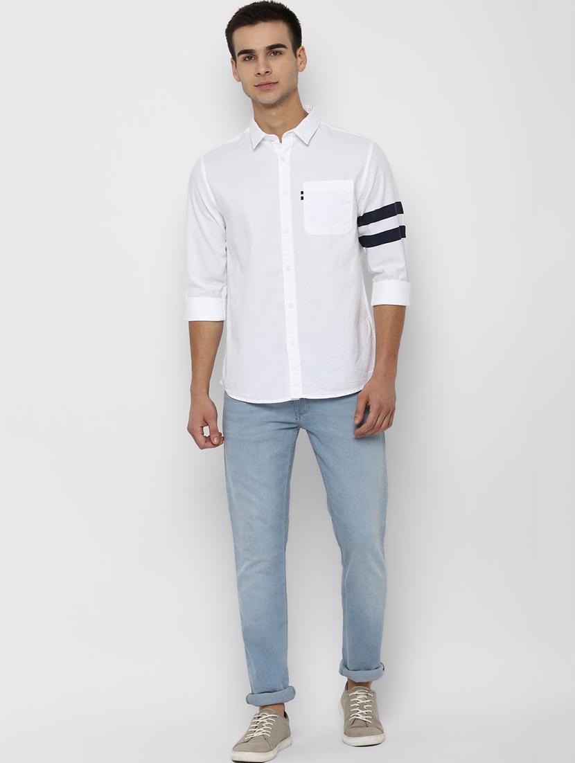 white solid casual shirt - 17022921 - Zoom Image - 4