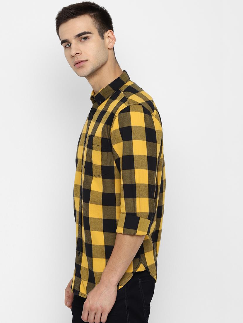 yellow checkered casual shirt - 17022923 - Zoom Image - 2